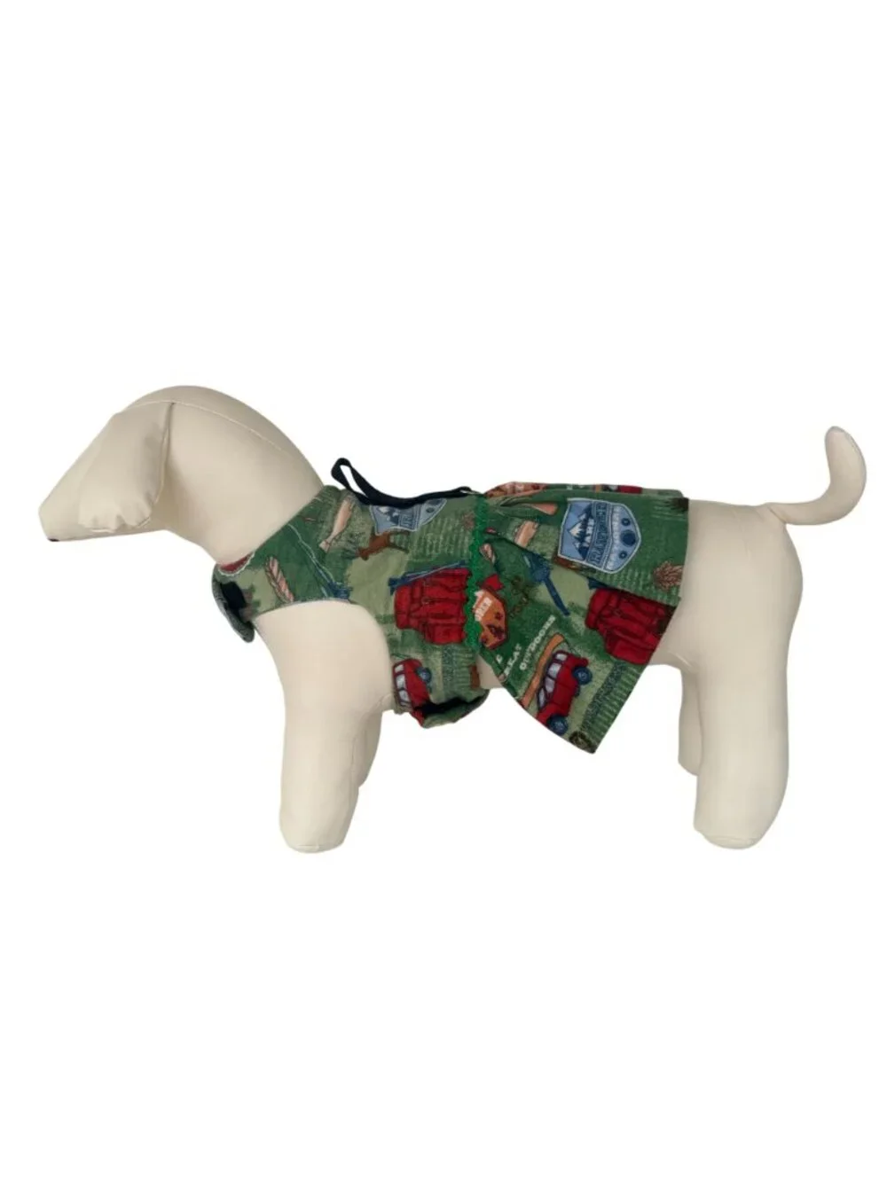Handmade Small Dog Adjustable Outfit w Harness Camping Outdoor Fishing